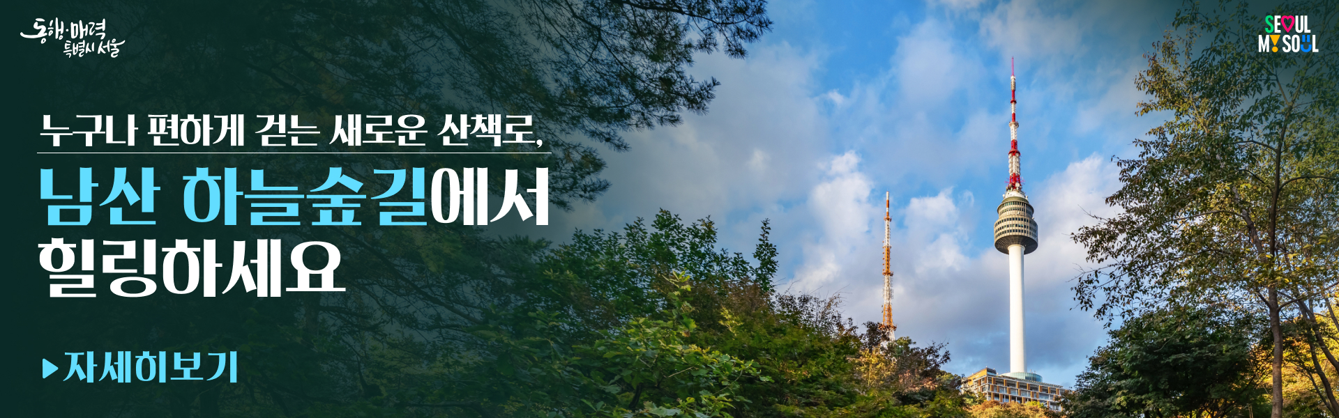 누구나 편하게 걷는 새로운 산책로, 남산 하늘숲길에서 힐링하세요 > 자세히보기[새창]